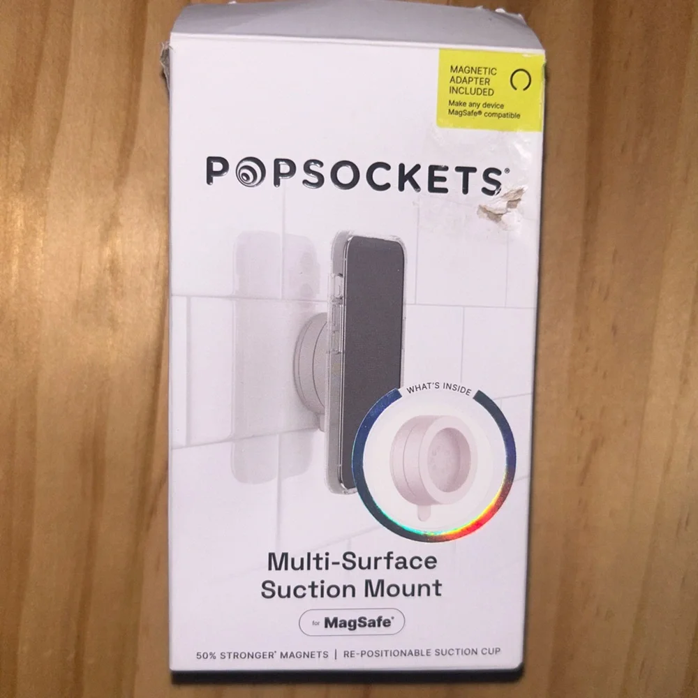 NEW PopSockets Multi-Surface Suction Mount - White